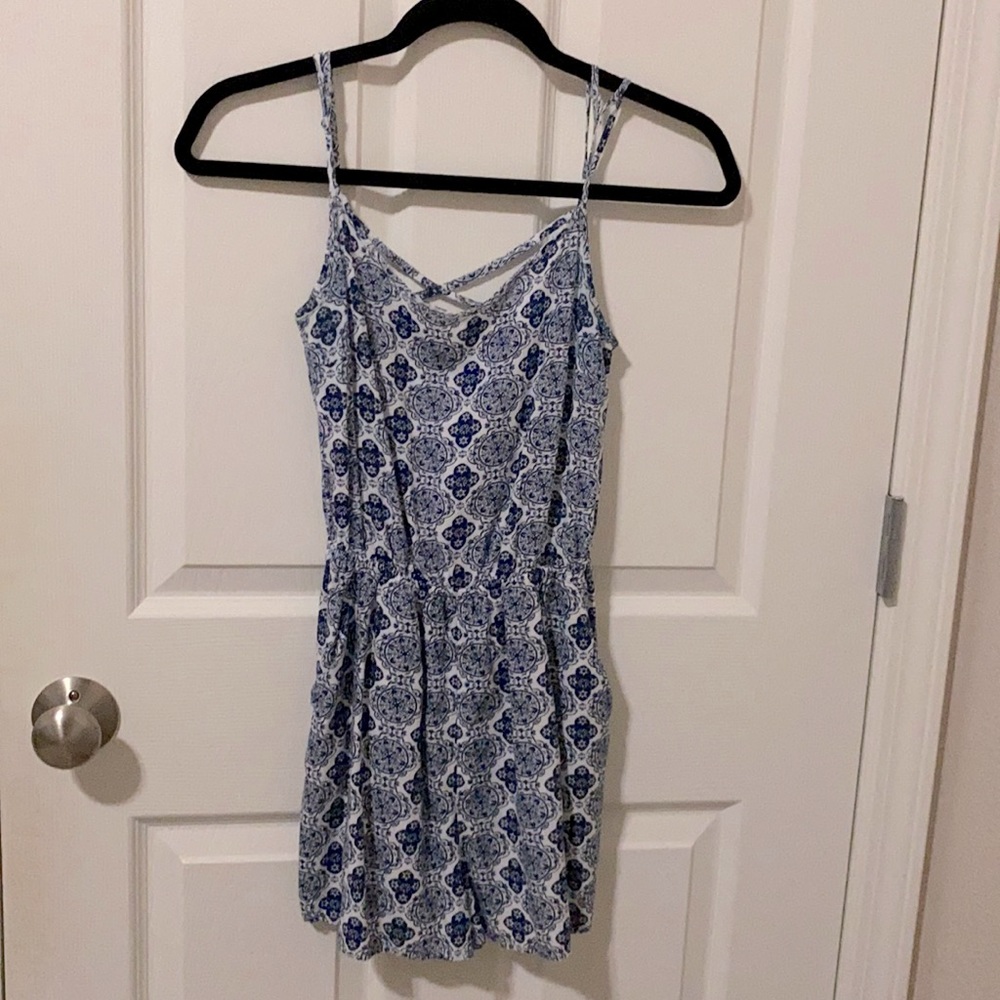 H&M patterned romper with crisscross back